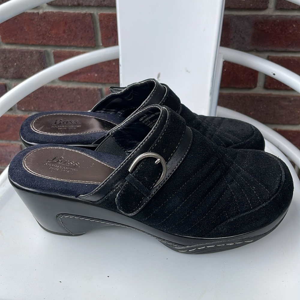 G.H. Bass & Co. | Tebow|Leather | Black |  Buckled | Slip-On Clogs/Mules |Size 9 - Picture 5 of 16